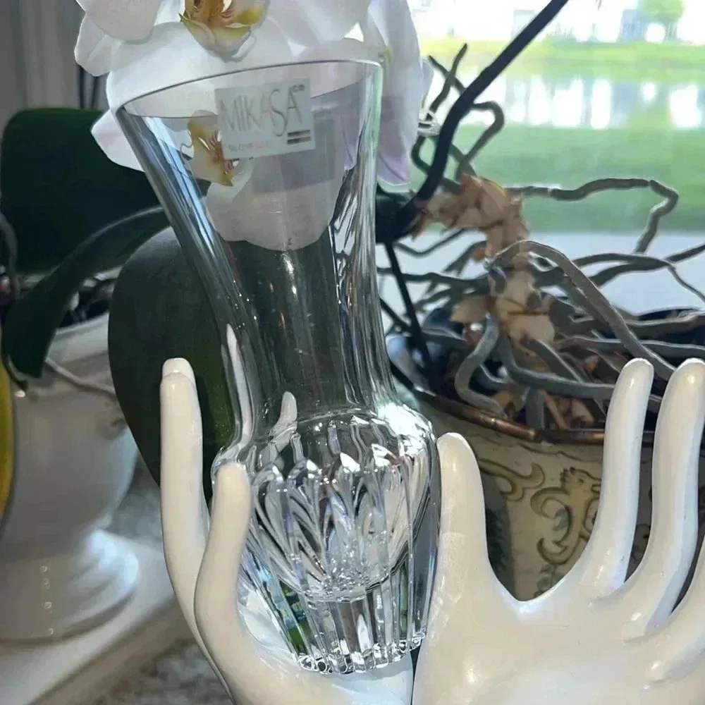 MIKASA CRYSTAL 2 Mini Bud Flower Vases Set of Two